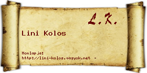 Lini Kolos névjegykártya